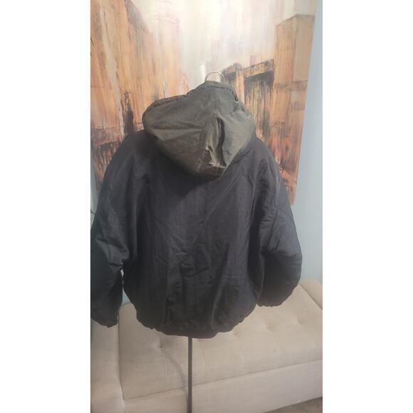 Vintage Aberdeen Reversible Bomber Jacket M Black/Gold Quilted 80s 90s... - Picture 3 of 10